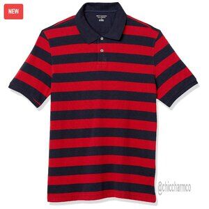 Men's Regular-Fit Cotton Pique Polo Shirt, Short Sleeve Casual Top